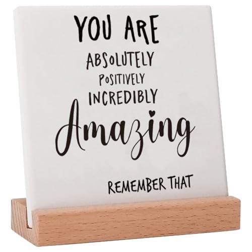 Inspirational Quotes Gifts for Women Friend Coworker Graduate Teen Girl Boy Valentines Day Birthday, Encouragement Decor Signs Cheer Up Hard Time Gifts for Her Him, You are Amazing Motivational Desk Plaque for Office Home - style: You‘re Amazing