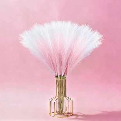 TORONTOKYO 50Pcs 21.6'' Pink Pampas Grass, Faux Pampas Grass Vase Filler - color: Pink, size: 21.6inch-50Pcs