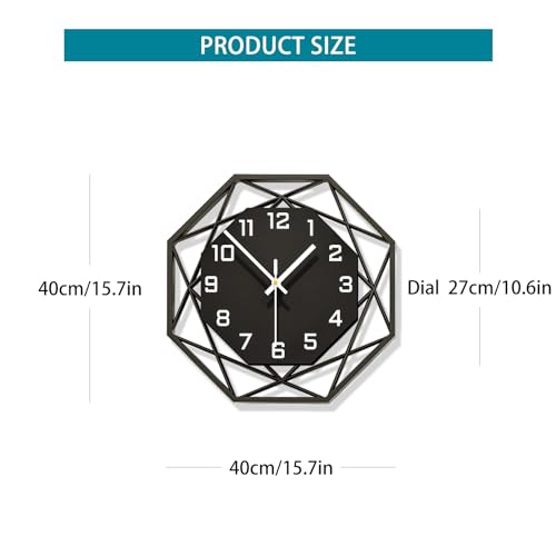 Large Wall Clock for Living Room Decor 16inch Silent Modern Clock - size: 16 inch