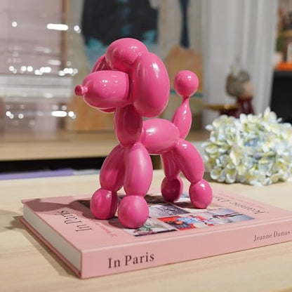 Guichifun Balloon Dog Décor Sculpture, Pink, 7" - color: Pink