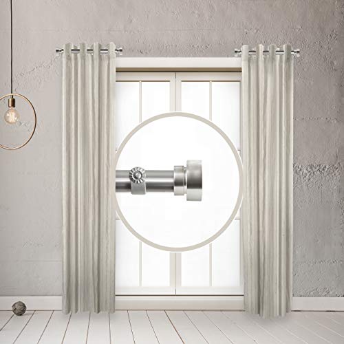 1 inch Side Curtain Rod 12-20 inch (Set of 2) - Satin Nickel - color: Satin Nickel