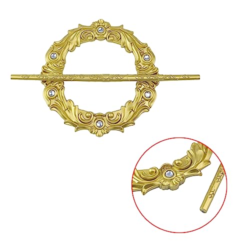 2 Pack Gold Crown Curtain Tiebacks, Gold Round Drapery Holdbacks - style: Gold Crown