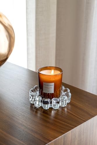 Alice Lane Home Collection Original Clear Glass Large Bubble Candle Dish - color: Clear, size: Large