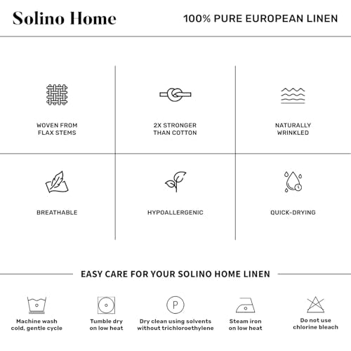 Solino Home 100% Pure Linen Woven Placemats Sky Blue, 14 x 19 in, Set of 4 - color: 09: Sky Blue, size: 14" X 19" (Set of 4)