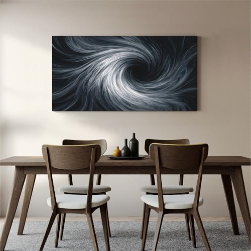 YISXINOAG Black White Abstract Wall Art Modern Spiral Painting 20"X40" - color: black white, size: 40"L x 20"W