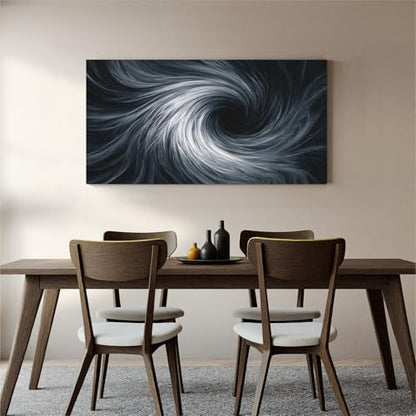 YISXINOAG Black White Abstract Wall Art Modern Spiral Painting 20"X40" - color: black white, size: 40"L x 20"W