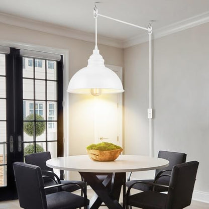 Plug in Pendant Light, 15FT Hanging Lights with Plug in Cord - color: Large white