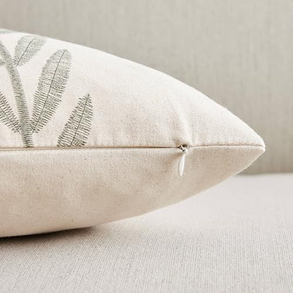Farmhouse Leaves Throw Pillow Covers Set of 2, 24x24in Green - color: Green, size: 24" x 24" (Pack of 2)