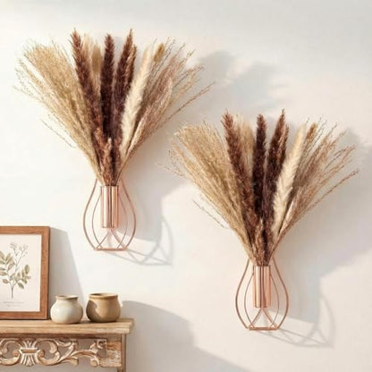 Otoolling Boho Wall Decor Set of 2, Rose Gold, Pampas - color: Rose Gold, style: Pampas