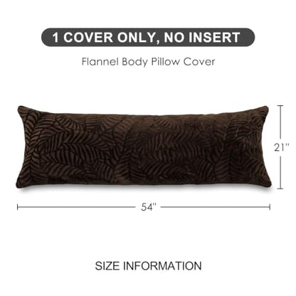 SOCHOW Body Pillow Cover 21x54 Inches with Zipper, 1 Pack, Brown - color: Brown, size: 54" x 21" (Pack of 1)