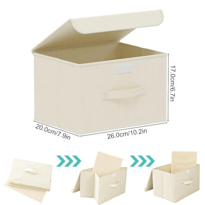 Cloth Storage Baskets with Handles,Beige 10.2x7.9x6.7in,1 Pack - color: Beige, size: 10.2x7.9x6.7in(1-pack)