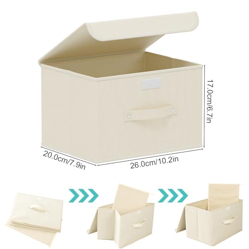 Cloth Storage Baskets with Handles,Beige 10.2x7.9x6.7in,5 Pack - color: Beige, size: 10.2x7.9x6.7in(5-pack)