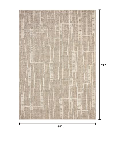 Loloi Amber Lewis Bexley Mushroom/Natural 4'-0" x 6'-0" Accent Rug - color: Mushroom / Natural, size: 4' x 6' (Rectangular)