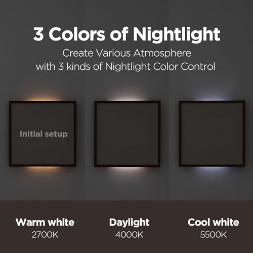 mooas Wooden Frame LED Silent Wall Clock (Wooden Frame Light Brown) - color: Wooden Frame Light Brown