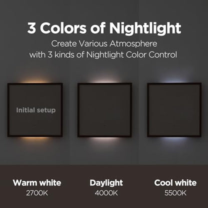 mooas Wooden Frame LED Silent Wall Clock (Wooden Frame Light Brown) - color: Wooden Frame Light Brown