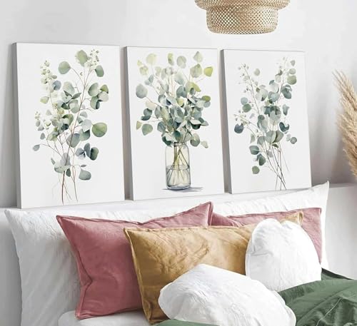 HOMTAI 3Pcs Botanical Canvas Wall Art 16x24Inch - color: Canvas, size: 24L" x 16W"