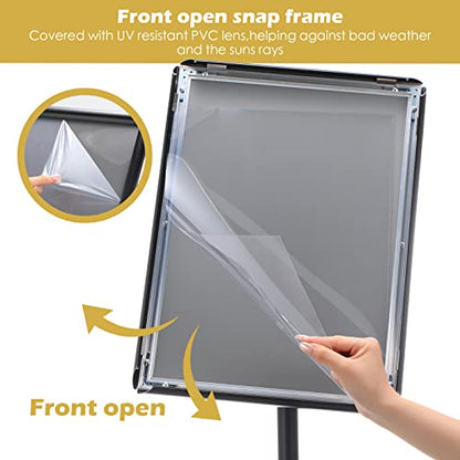 LElFlIDE 8 Pack Black 11.7 x 16.5" A4 Adjustable Pedestal Sign Holder - color: Black, size: 11.7 x 16.5''