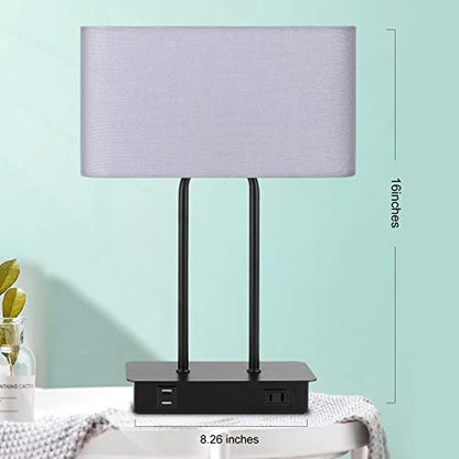 Lakumu Bedside Touch Control Table Lamps, 3 Way Dimmable Nightstand Lamp - color: Gray