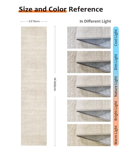 Washable Runner Rug Non Slip, 2'6"x14 Runners for Hallways, Beige - color: Stripe-beige, size: 2'6" x 14' (Runner)