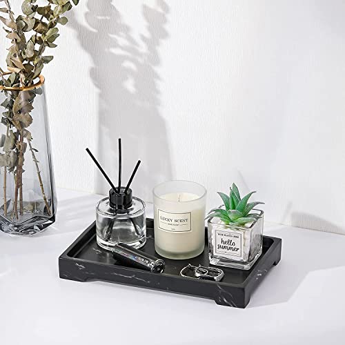 Luxspire Marble Tray for Soap Dispenser Perfume Jewelry, M, Ink Black - color: A - Ink, style: Medium