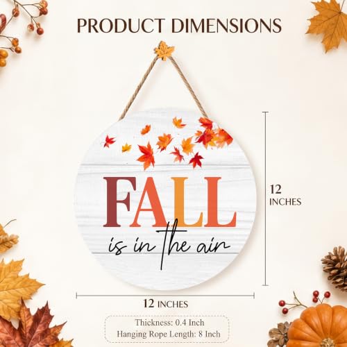 Fall Leaves Decorations for Home, Fall Welcome Wooden Sign - color: White