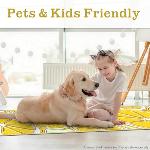 AooHHooA 2x6 Lemon Runner Rug, Washable Hallway Runner Rug, Yellow - color: Lemon-1, size: 2' x 6' (Runner)