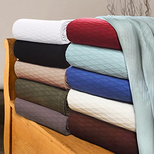 Superior Cotton Blanket, Lightweight, Breathable Bedding, Throw, Black - color: Black, size: Throw