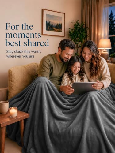 Utopia Bedding Ultra Soft Fleece Bed Blanket Throw Size Grey (50x60 Inches) - color: Grey, size: Throw (50x60 Inch)