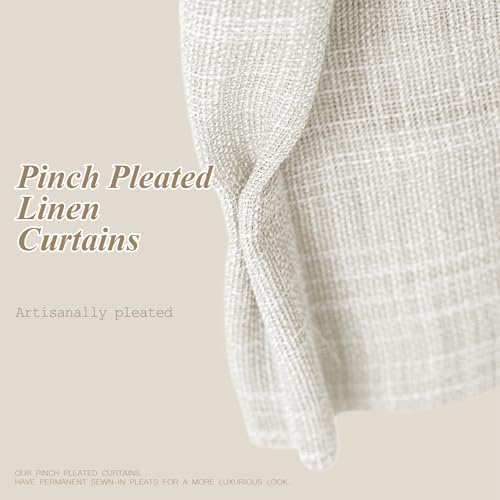 AUSSPVOCT Pinch Pleated Extra Wide Curtains for Living Room 96 Inch Long - color: Beige White, size: 40"W x 96"L (Pack of 2)