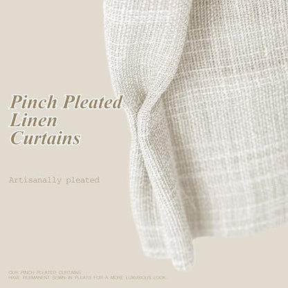 AUSSPVOCT Pinch Pleated Extra Wide Curtains for Living Room 96 Inch Long - color: Beige White, size: 70"W x 96"L (Pack of 1)