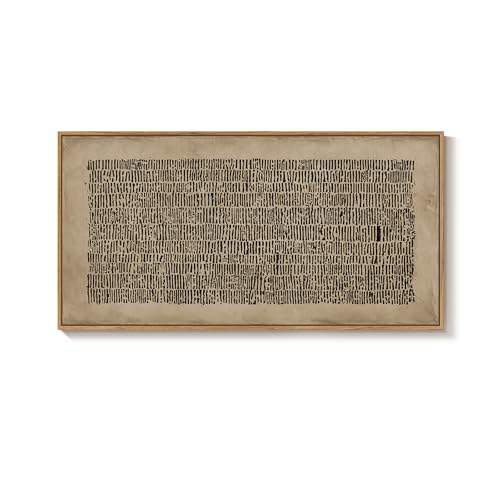Large Framed Wabi Sabi Abstract Wall Art for Living Room, 60x30 Inch - color: Brown Black, size: 60"L x 30"W