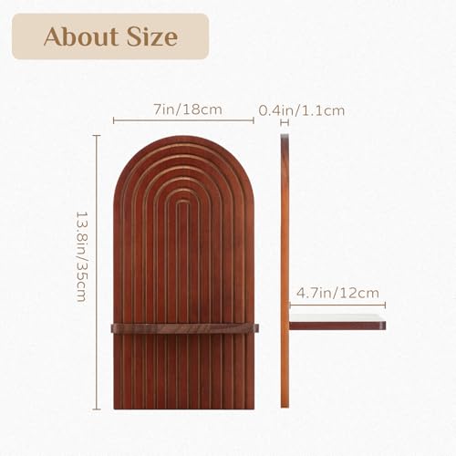 Mid Century Modern Walnut Wall Candle Holder Set of 2 - color: Walnut Color