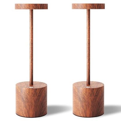 TBBGA LED Cordless Table Lamps Set of 2, 5000mAh Rechargeable Table Light - color: Wood Grain2