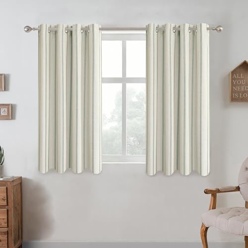 DriftAway Farmhouse Stripe Blackout Curtains, Grommet, W52xL54, Loden Green - color: G Loden Green Stripe, size: 52"W x 54"L (Pack of 2)