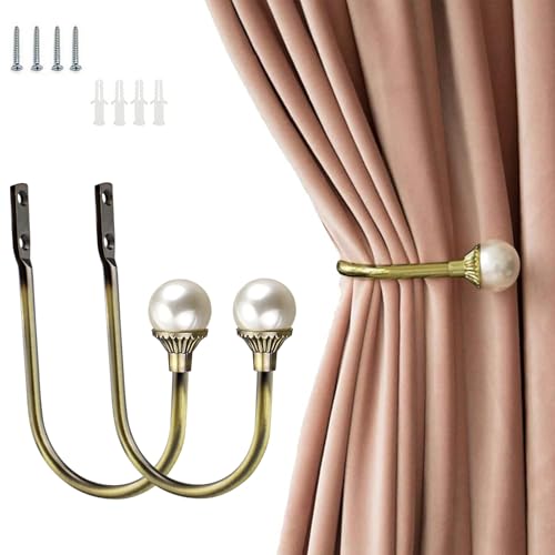 COCIVIVRE 2 Pack Curtain Holdbacks Wall Mounted Curtain Tiebacks Hooks - color: Antique Bronze, size: 2 Pack