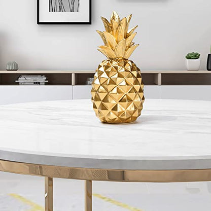 BRABUD Resin Pineapple Statue, Gold Modern Luxury Tabletop Decor, 7.8in (H) - color: Gold
