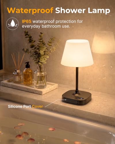 BUCASA Waterproof Shower Lamp Rechargeable Bathroom Shower Lights (Black) - color: Black