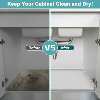Under The Sink Mat Waterproof, Under Kitchen Sink Mat Light Gray, 34" x 22" - color: Light Gray, size: 34" x 22"