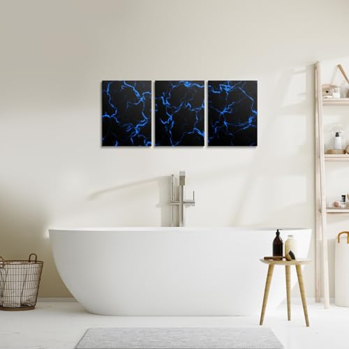Feelyou Strip Lines Wall Art 12" x 16" x 3 - color: Blue
