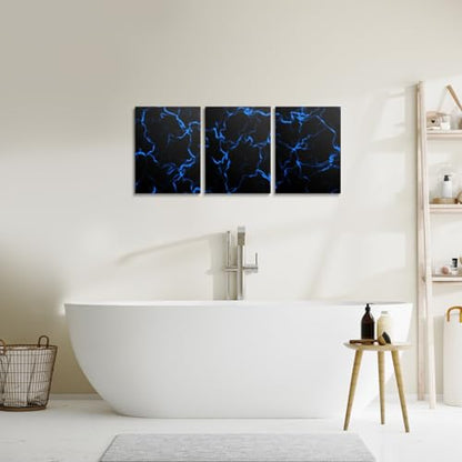 Feelyou Strip Lines Wall Art 12" x 16" x 3 - color: Blue