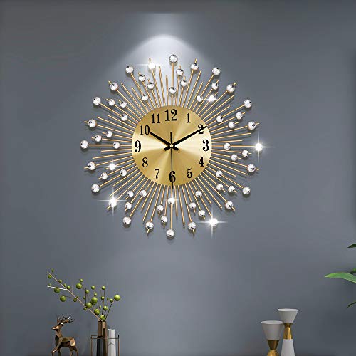 Large Wall Clocks for Living Room Decor Modern Gold Silent Clock - color: Gold, size: 14 inch