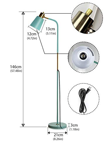 LALISU Floor Lamp Industrial Floor Lamps Reading Farmhouse Standing Lamp - color: Green