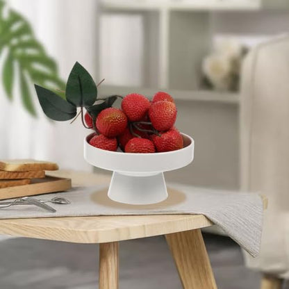 DOITOOL Ceramic Fruit Tray Footed Fruit Tray Pedestal Bowl for Serving Dessert Display Stand High Base Snacks 5.11 X 5.11 X 2.67 in for Kitchen Counter Dining Table Home Decor
