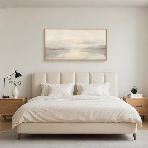 LHIUEM Large Abstract Neutral Beige Pastel Framed Canvas Wall Art-20"x40"x1 - color: Abstract Neutral Beige Pastel Wall Art, size: 40"L x 20"W