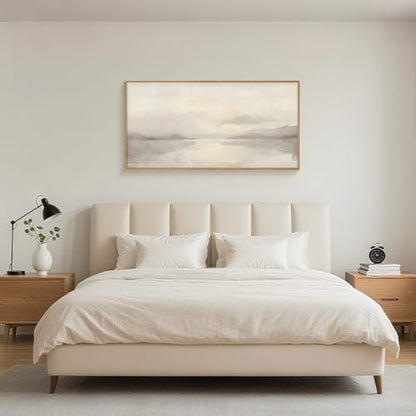 LHIUEM Large Abstract Neutral Beige Pastel Framed Canvas Wall Art-20"x40"x1 - color: Abstract Neutral Beige Pastel Wall Art, size: 40"L x 20"W