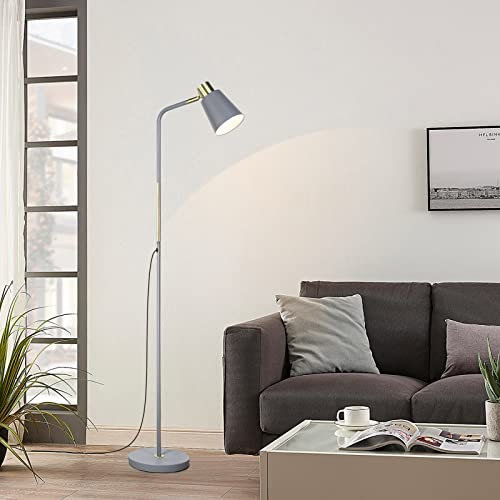 LALISU Floor Lamp Industrial Floor Lamps Reading Farmhouse Standing Lamp - color: Gray