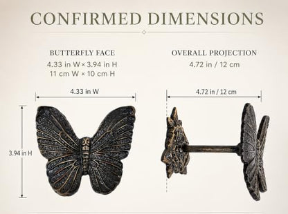 Butterfly Curtain Holdbacks Rustic Metal Set of 2
