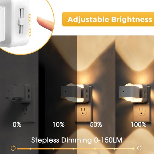 L LOHAS LED Night Lights Plug into Wall, Night Light Projector Light Sensor - color: White