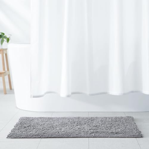 Amazon Basics Platinum Bathroom Rug Mat, Ultra Absorbent Plush Shag, Non-Slip, Quick Drying, Machine Washable, 21" x 34" (Pack of 12) - color: Platinum, size: 1'9" x 2'10" (Rectangular) (Pack of 12)