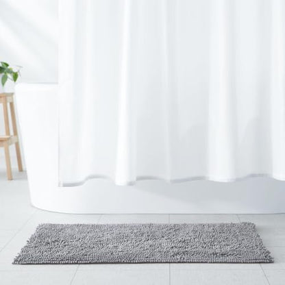 Amazon Basics Platinum Bathroom Rug Mat, Ultra Absorbent Plush Shag, Non-Slip, Quick Drying, Machine Washable, 21" x 34" (Pack of 12) - color: Platinum, size: 1'9" x 2'10" (Rectangular) (Pack of 12)